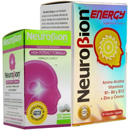 "Energy + Neurobion high potency dietary supplement special blend of amino acids, vitamins b1- b6- & b12 + zinc"