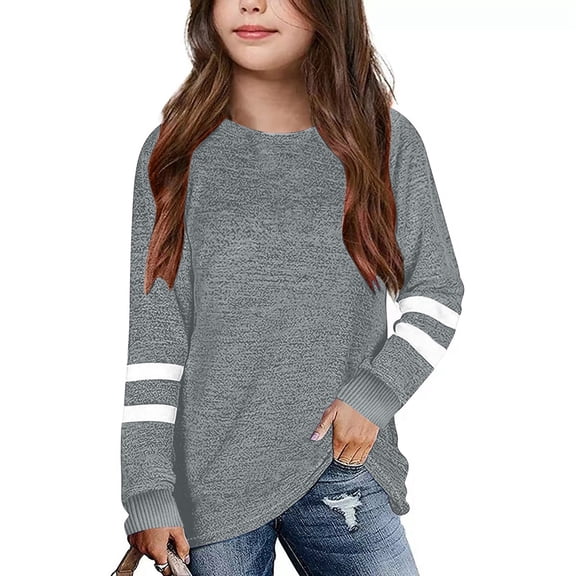 Girls Long Sleeve T Shirt with Childrens Crew Neck Top Size 7-8 Years