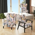 thumbnail image 1 of Designart "Interlocking Perspectives Pink Grey Composition" Pink Cubism Upholstered Accent Chair - Modern Arm Chair For Bedroom, 1 of 7