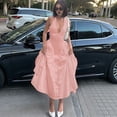 thumbnail image 5 of Women'S Summer Halter Dress Low Cut Sleeveless A Line Tulle Swing Corset Prom Formal Ball Gowns Pink S, 5 of 9
