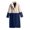 Blue, variant on Fesfesfes Women Flannel Coat Winter Trenchcoat Warm Coats Faux Fleece Coat Warm Furry Faux Jacket Long Sleeve Outerwear On Sale