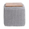 thumbnail image 2 of Loft Lyfe Fils de Coton Jaxston 3-en-1 Pouf/pouf/table d'Extrémité, Gris Clair, 2 of 7