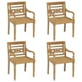 thumbnail image 4 of vidaXL 2x Solid Teak Wood Batavia Chair with Multi Color Cushions Garden Seat, 4 of 142