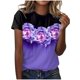 thumbnail image 1 of Camiseta informal de manga corta con cuello redondo y estampado para mujer Pompotops hkajfhjk463516, 1 of 4