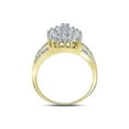 thumbnail image 4 of 10kt Yellow Gold Womens Round Prong-set Diamond Oval Cluster Ring 1/2 Cttw, 4 of 4
