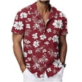 thumbnail image 3 of Busydd Hawaiian Shirts for Men Trendy Short Sleeve Print Button Down Shirt Men Summer Vacation Turndown Collar Beach Shirts S, 3 of 9