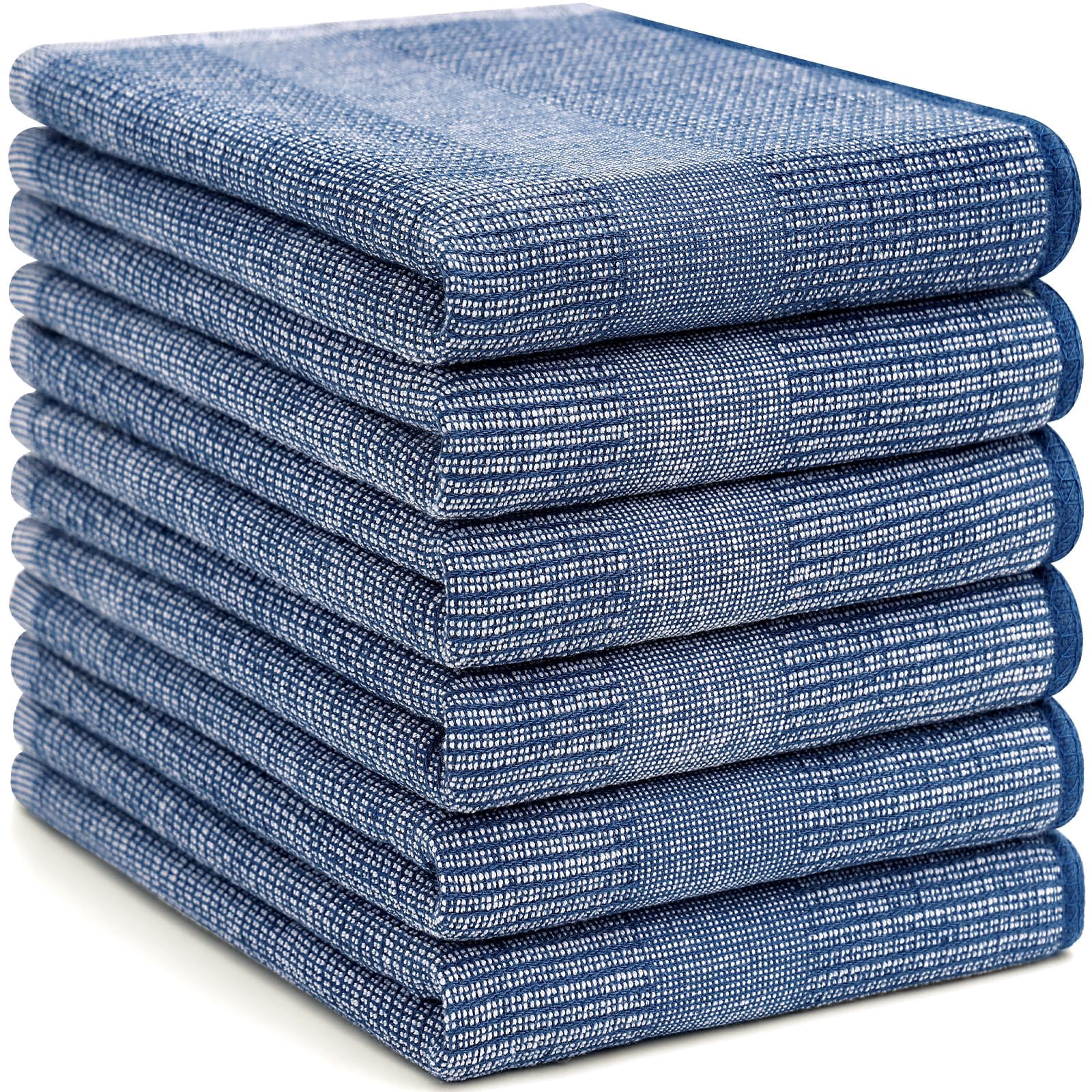 decorUhome Premium Kitchen Towels(18"x 28", 6 Pack), Large Cotton Kitchen Hand Towels, Navy Blue