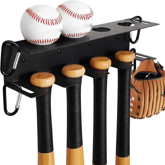 Baseball Bat Wall Mount, Baseball Holder and Bat Rack Mount on Wall for Display, Fence Dugout Organizer Heavy Duty Steel