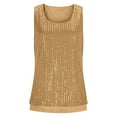 thumbnail image 6 of Womens Summer Sequin Tops Scoop Neck Sparkle Shimmer Tanks Top Dressy Glitter Party Sleeveless Shirts Blouses, 6 of 6