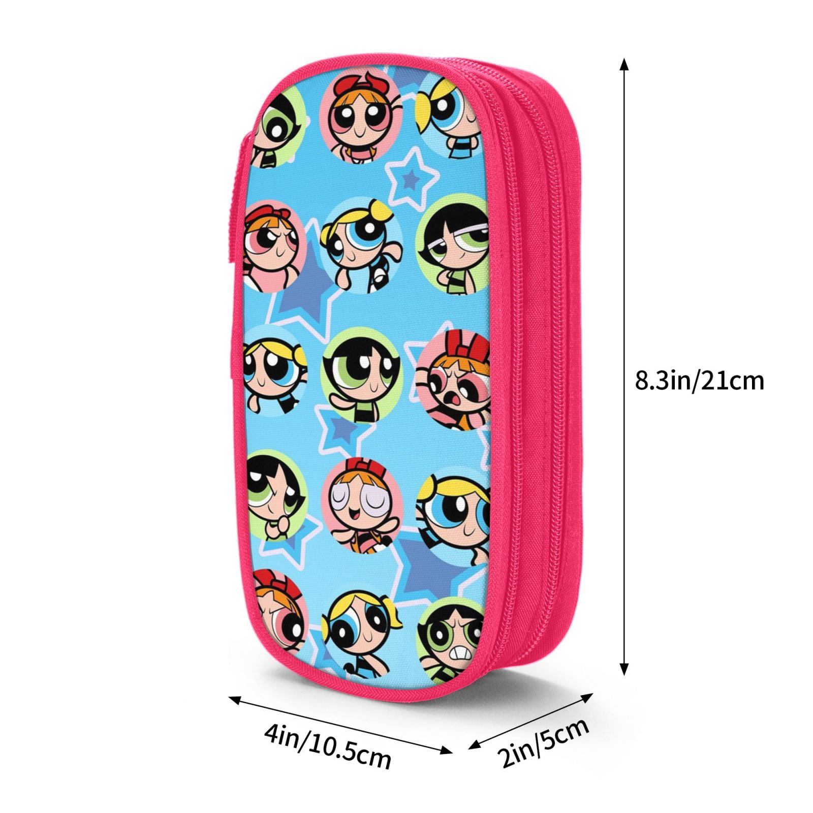 The Powerpuff Gi-rls Pencil Case Large Capacity Pencil Pouch Penbag Office Stationery Organizer Travel Makeup Bag Pink