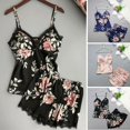 thumbnail image 6 of 2pcs/set Women Silk Satin Lace Robe Shorts Sleepwear Babydoll Nightdress Pajamas, 6 of 7