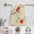 thumbnail image 5 of Yayeee Hand Towels for Bathroom Set of 2 Quick Dry Super Absorbent Soft Hand Shower Towels, 28" x 14", Red Floral Pattern, 5 of 8
