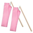 thumbnail image 4 of OUNONA 2Pcs Rhythmic Gymnastics Ribbons Pink Wooden Handle for Marching Band, 4 of 7