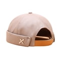 thumbnail image 3 of Sombrero de piso para hombre, moda urbana de primavera y verano, sombrero de melón, sombrero de pintor marinero con marca de metal sin gorro retro para mujer, 3 of 6