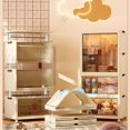 thumbnail image 4 of Armario plegable móvil, caja de almacenamiento plegable, cajón, fácil instalación, puerta transparente, organizador Simple, estante de cubo, armario esquinero, 4 of 4