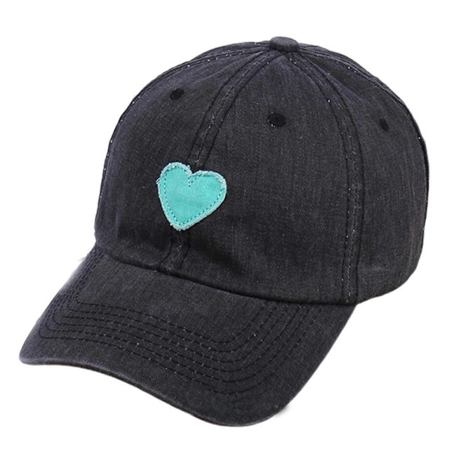 Love Heart Applique Baseball Hat for Girl Long Brims Soft Baseball Hat Women Sunproof Peaked Hat Adjust Sports Hat Purple