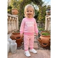 thumbnail image 6 of Loicainy Baby Toddler Girl 2-piece Outfit 6 12 18 24 Months 2T 3T Striped Long Sleeve Embroidery Letters Sweatshirt Pants Clothes Set, 6 of 9