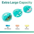 thumbnail image 3 of Sukuos 7 Day Weekly Pill Organizer with 2 Times a Day Compartment - AM PM Pill Holder, Daily Pill Box Planner for Pills, Vitamins, Fish oil, Supplements, Extra Large with Moisture Proof, Cyan, 3 of 8