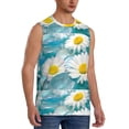 thumbnail image 2 of Fotbe Men's Daisy Flowers Print Men's Sleeveless Muscle Tank Tops Casual T-Shirts for Gym Workout Beach-Medium, 2 of 8