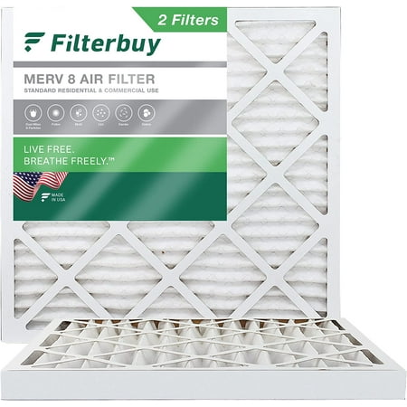 

Filterbuy 14x14x2 MERV 8 Pleated HVAC AC Furnace Air Filters (2-Pack)