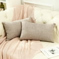 thumbnail image 2 of SHANLUO Throw Pillow Covers 12x20 - Decorative Pillows for Couch Set of 2 Rustic Burlap Linen Cushion Cover Large Accent Pillowcase for Bedding, Home Decor, Sofa, Bed Outdoor Farmhouse Fall Khaki, 2 of 6