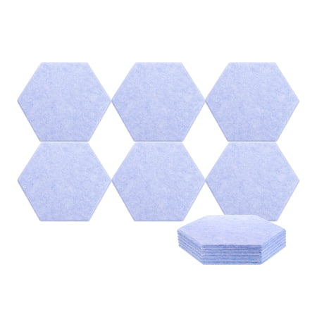 Uxcell 12pcs Acoustic Panels 10.2 x 11.8 x 0.3 Hexagon Self Adhesive Sound Proof Wall Panels High Density Sound Deadening Foam Panel for Home Office Recording Room Studio Light Blue