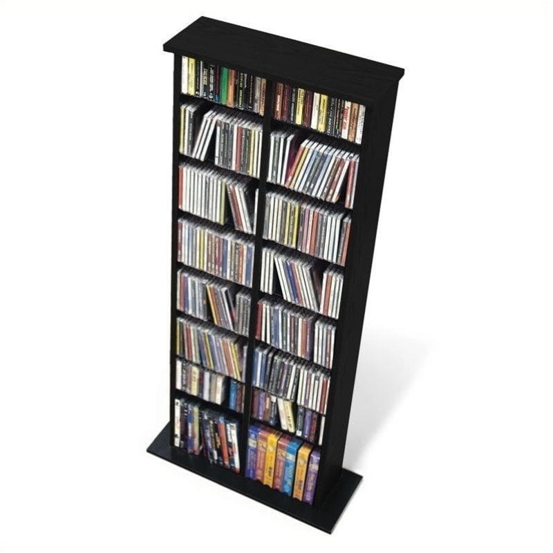 Hawthorne Collections 64" Slim Media Storage Tower in Cherry and Black 