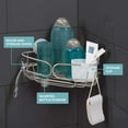 thumbnail image 6 of Zenna Home Rustproof 1-Tier Stainless Steel Corner Shower Basket Organizer, Adhesive / Suction Mount, 6 of 6