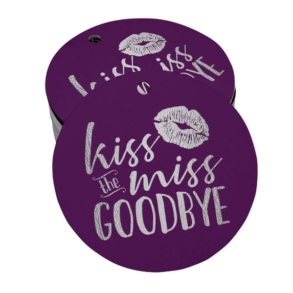 Inkdotpot Real Silver Foil Kiss The Miss Goodbye Bridal Shower Tags Favor Hang Paper Tags 50 Pieces
