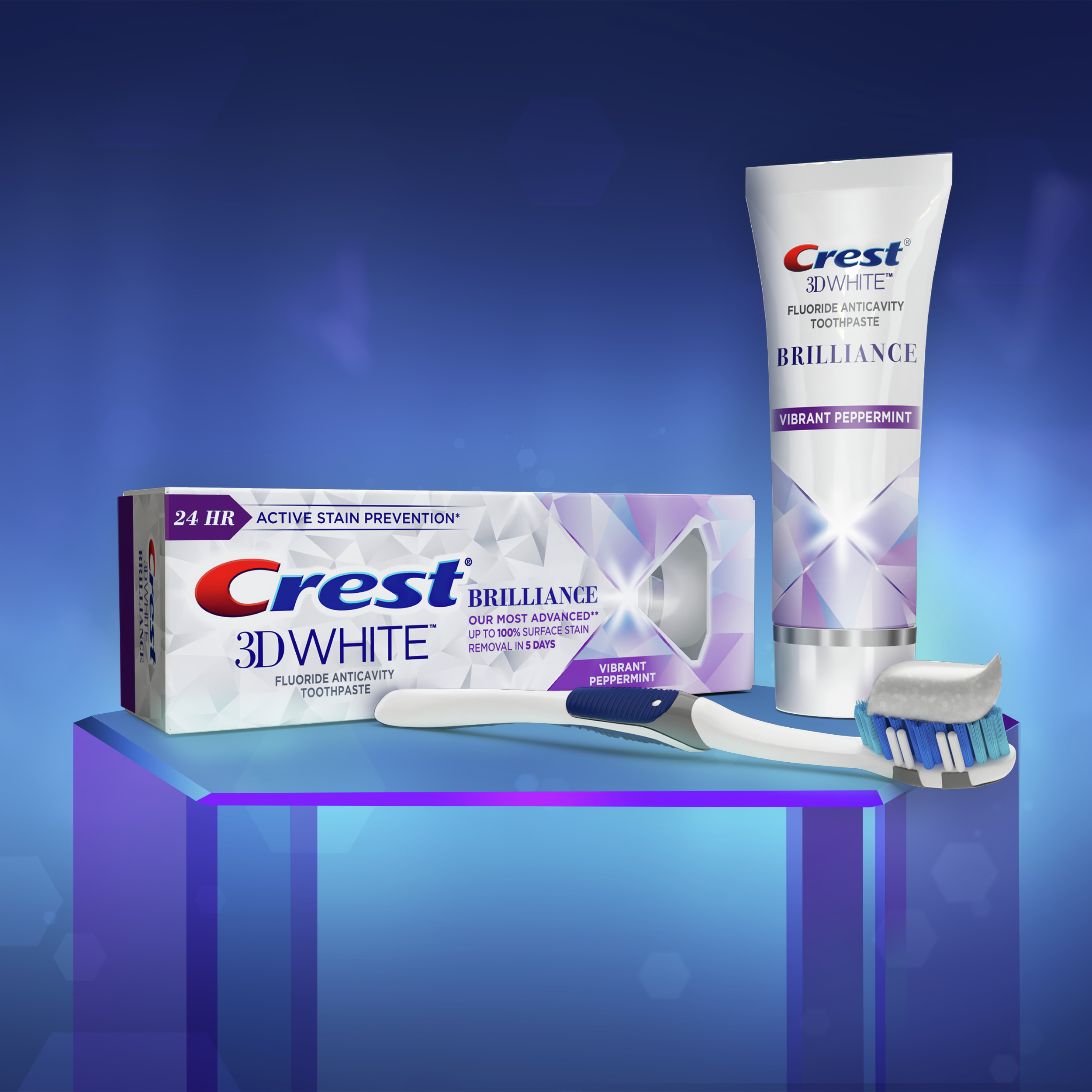 Crest 3D White Brilliance Toothpaste, Vibrant Peppermint, 3.9 oz, Pack of 2 - image 3 of 10