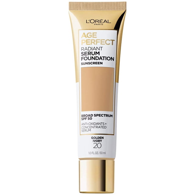 L’Oréal Paris Age Perfect Radiant Serum Foundation with SPF 50, Golden Ivory, 1 Ounce