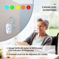 thumbnail image 4 of Botón de llamada inalámbrico de buscapersonas para cuidadores para pacientes de edad avanzada, sistema de alerta de vida personal en el hogar, 4 of 5