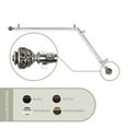 thumbnail image 1 of 13/16" Dia Adjustable Corner Window Single Curtain Rod 66 to 120" (each side) in Satin Nickel with Ingo Finials,(4889-665-CR), 1 of 3
