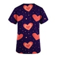 thumbnail image 4 of LSLJS Blouse à Manches Courtes Col en V pour Femmes, Uniforme de Travail, Impression Joyeuse Saint-Valentin avec Poche, Blouses Médicales pour Femmes, 4 of 5