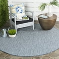 thumbnail image 2 of SAFAVIEH Courtyard Morven Chevron Stripes Indoor/Outdoor Area Rug, 4' x 4' Round, Navy/Grey, 2 of 8
