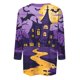 thumbnail image 4 of Camisa para mujer, moda informal, cuello cuadrado, manga 3/4, suelta, camiseta estampada de Halloween, top para mujer, 4 of 4