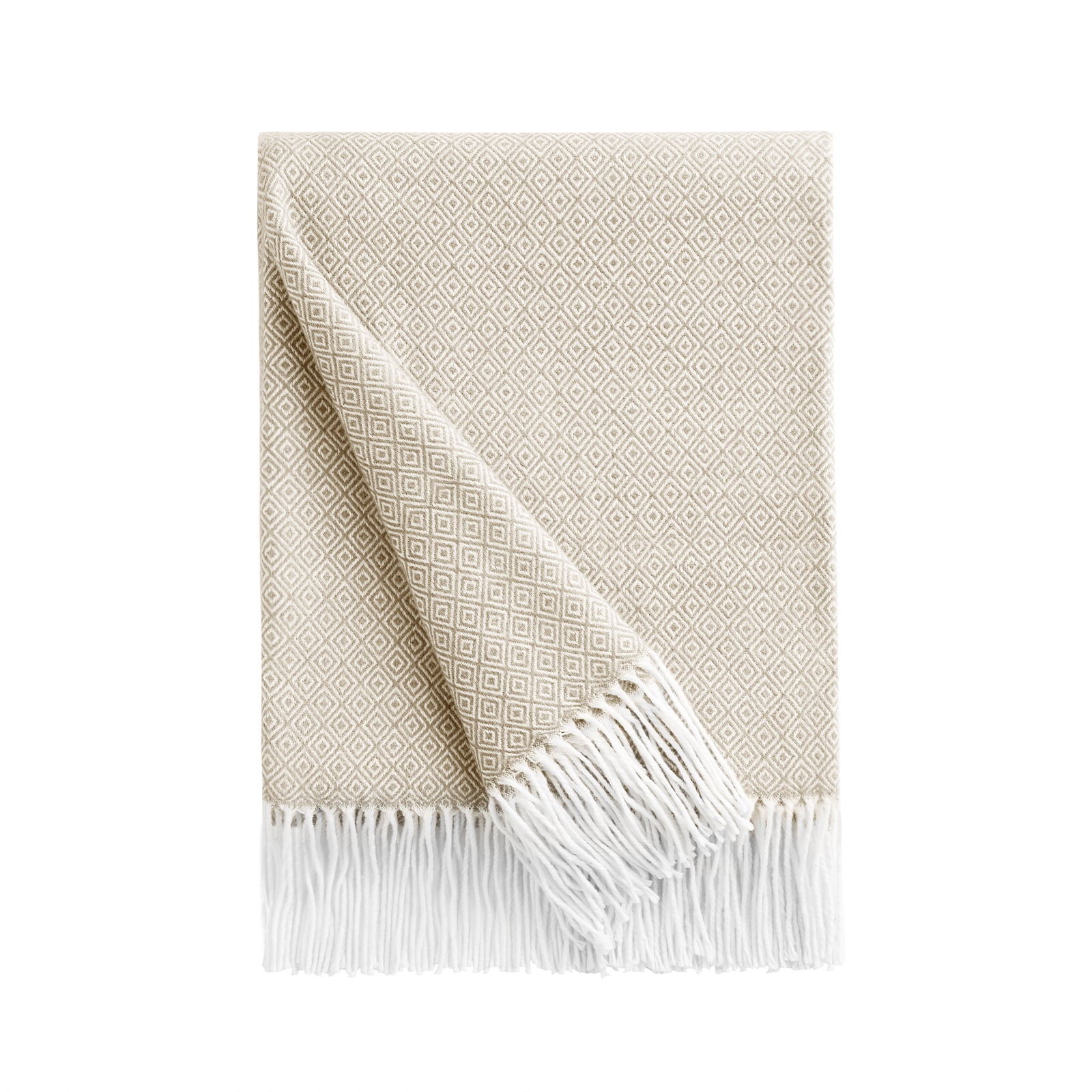 Bourina Herringbone Beige Throw Blanket for Couch, Suitable for Adult, Soft and Lightweight, 50"x 60"