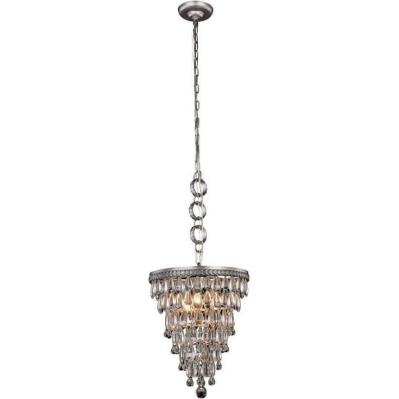 Chandelier NORDIC Contemporary 3-Light Antique Silver Royal-Cut Crystal  EL-2724