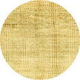 thumbnail image 1 of Ahgly Company Tapis Rond Abstrait Chrome Or Jaune, 4 Pieds Rond, 1 of 6