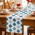 thumbnail image 5 of Bohemia Table Runner 72 Inches, Vintage Moroccan Geometric Pattern Blue Green Gray Bed Runner Dresser Scarves Tabletop for Indoor Outdoor Parties/Ceremony/Banquet, 16" x 72", 5 of 8