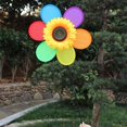 thumbnail image 2 of MINI-FACTORY 2Pcs Sunflower Wind Spinner Rainbow Nylon Wind Spinner Decoration for Yard Garden Outdoor, 2 of 3