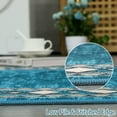 thumbnail image 4 of GlowSol 4' x 6' Washable Rug Modern Border Rug Geometric Border Rug Non-Slip Low Pile Rug Indoor Floor Carpet for Dorm Playroom, Blue Green, 4 of 6