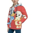 thumbnail image 2 of Masiiu Bluey Print Youth Hoodie Drawstring Hood, Kangaroo Pocket, Casual & Functional Design-X-Large, 2 of 6