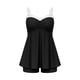 thumbnail image 2 of TaTaai Women‘s Wide Strap Two Piece Tankini Set High Waisted High Cut Bottoms Crop Top Removable Pads Adjustable Straps Nylon Spandex Solid Color Summer Beach Gift, 2 of 9