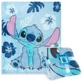 thumbnail image 1 of Manta polar Disney Stitch, 150 cm x 130 cm, azul claro, 1 of 6