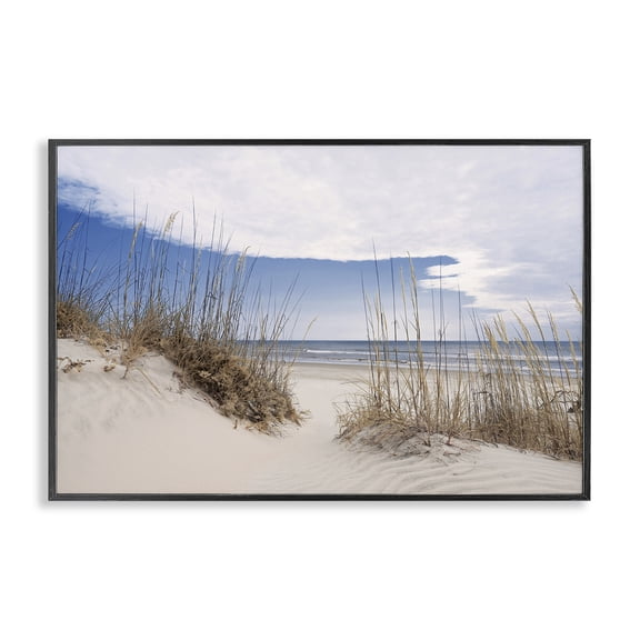 Stupell Industries Sea Oats Along Sandy Dunes Black Framed Giclee Art, design by Natalie Carpentieri