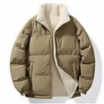 thumbnail image 2 of Winter Coats for Women Warm Hoodless Womens Puffer Jacket Zippered Stand-Up Collar Long Sleeves Lightweight Quilted Coat with Double Pockets Casual Outwear Army Green XL, 2 of 5
