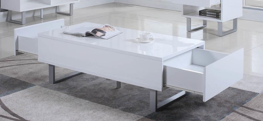 Contemporary Glossy White Coffee Table Walmart