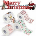 thumbnail image 2 of Papel higiénico navideño con pulpa de madera impresa, regalos festivos, suministros de decoración de renos de Papá Noel, Año Nuevo 2025, 2 of 5