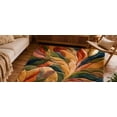 Wool Mix Abstract Rug Hand-Tufted Wool blend Vibrant Abstract Wave Multi-Color Area Rug for ...